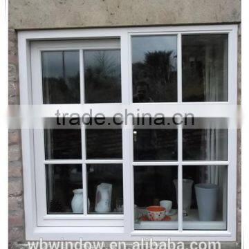 Cheap white grill pvc sliding window with factory price