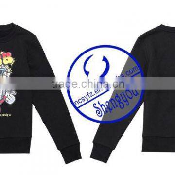 Custom 100% Fleece Polyester Men Black Pullover Printed Hoodie Sweatshirts photo-6