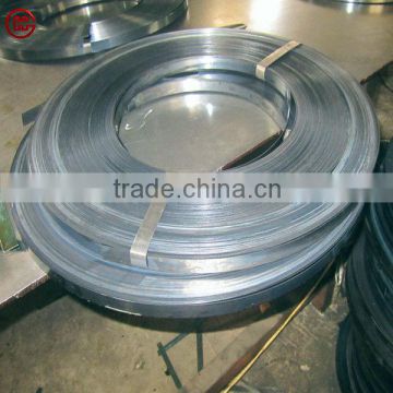 Steel strip with self-adhesive