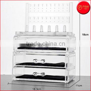 Acrylic Clear - 3 Drawers Cosmetic Organizer for Vanity Cabinet Makeup Beauty Products Jewelry Holder Display Storage Holder Box