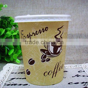 single wall disposable coffee paper cup manufacture cold drink cup with lids 8oz 270ml