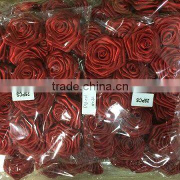 Pink Pure Handmade Ribbon Roses photo-5