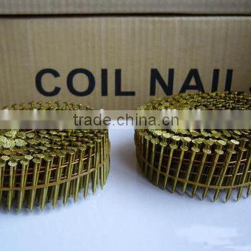 2-1/4''X.099 Screw Shank Vinyl-coated Pallet Coil Nails/Galvanized umbrella head roofing nails(factory and export)