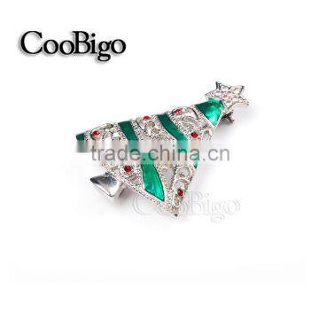 Fashion Jewelry Charming Rhinestone Christmas Tree Pin Brooch Silver Plated Christmas Party Promotion Gift Apparel Accessories photo-3