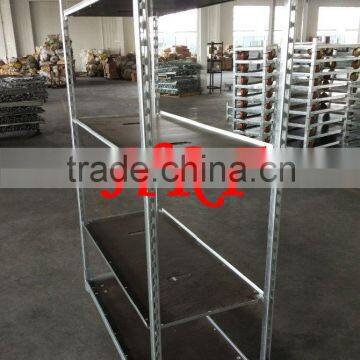 Wooden Mobile Flower Carts for Sale,logistic Cart Flowers Revolving Cars TransportMesh Cart .Steel Roll Trolley Garden Tool Cart photo-2