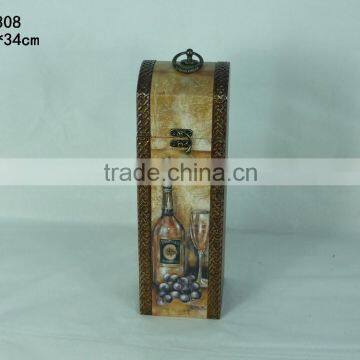 wood fabric wine box with harvest season