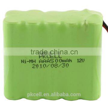 AAA 500mAh nimh rechargeable battery pack 12V with wires