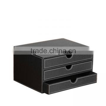 Special table top grade leather storage cabinet with drawer cabinet creative mobile office file cabinet