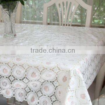 Elegance PVC lace table cloth,round vinyl tablecloth