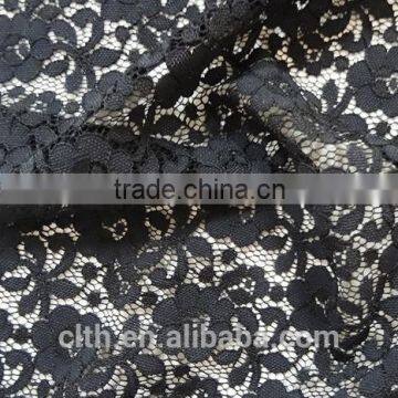 Chinese manufacturer newcoming high elastic black lace fabric