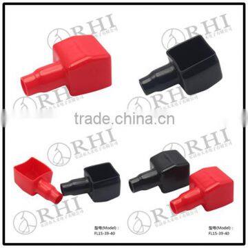 Red black pvc square top post auto car battery terminal cover vinyl battery terminal jacket