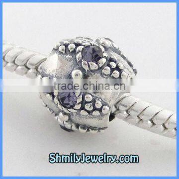 Wholesale European Charm Sterling Silver Crystal Beads BCZ14