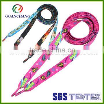 China wholesale factory price flat shoelace bracelet, custom printed shoelaces, custom shoelace tips