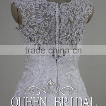 Real Sample Appliqued Lace Long Sleeve Mermaid Islamic Wedding Dress Patterns photo-6