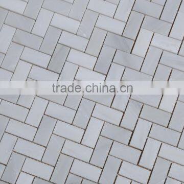 hot sale herringbone white polished marble wholesale mosaic tiles