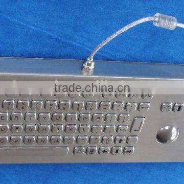 Stainless Steal Metal Keyboard With Track Ball for Industrial and Kiosks photo-2