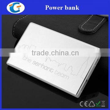 FCC CE Slim Card 2200mAh Metallic Power Bank with High Density Li-polymer Battery