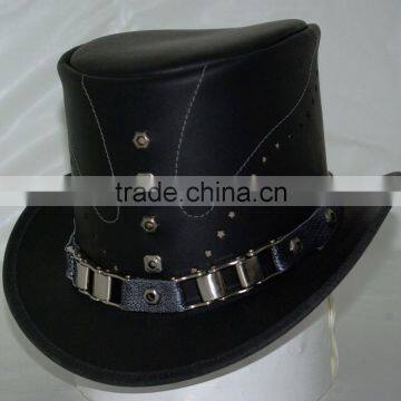 Top Hat, Steampunk, Goth, Grunge, Genuine Leather photo-4