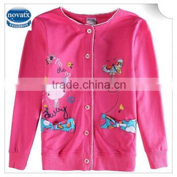 (F6602D) 2015 3-8y fuchsia new arrival nova kids wear children winter jackets coats button coats girl fashion jackets designs