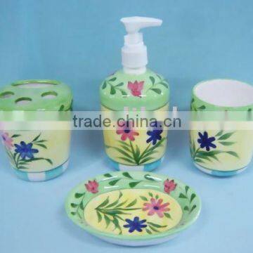 cerami bathroom set,sopa dish, soap dispener,tumbler,toothbrush holder