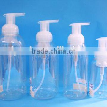 PET bottle with foam pump,plastic shampoo bottle with dispenser