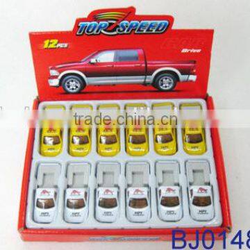 12pcs free wheel mini metal die cast car model