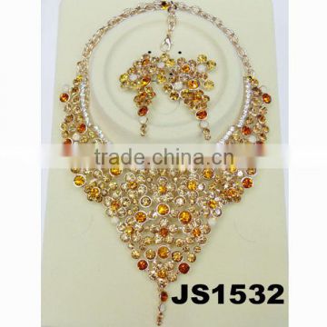 glitter crystal party wedding jewelry set wholesale