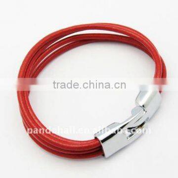 2014 Fashion Multi-strand Leather Bracelet (BJEW-Q014-4)