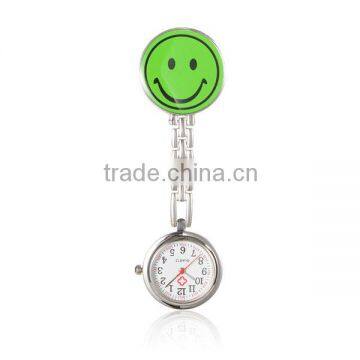 Green Smile Face Clip Watch Nurse Watch China Wholesale(WACH-N007-03D)