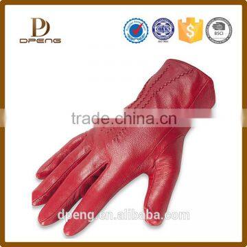 Best selling Winter Warm high quality Plain Style and Daily Life Usage women leather gloves