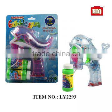 Children summer play set BO bubble toys, transparent dolphin design soap gun