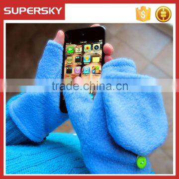 A-637 heated fingerless fleece mittens fleece fingerless gloves with pattern polar fleece fingerless gloves