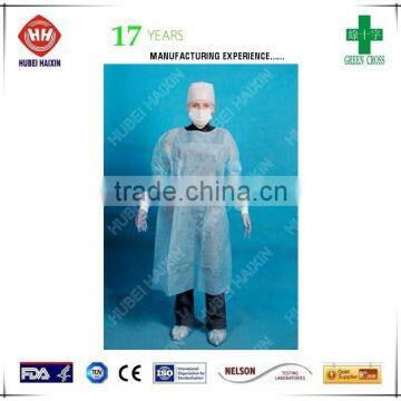 Good supplier Hubei Haixin disposable SMS surgical gown with doctor cap