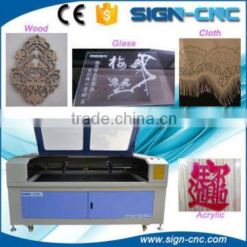 SIGN 1610 double head 60w+150w co2 laser wood cutting machine /laser cutting engraving machine