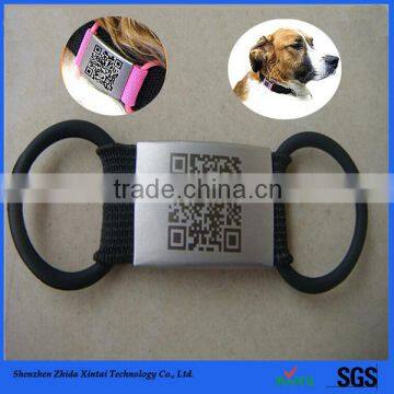 silicone bracelet with QR code dog id tag