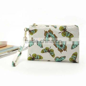 Butterfly white cotton hand bag handle purse Multifunctional Storage bag Cosmetic Bag