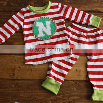 Children Christmas Pajamas/organic Cotton Pajamas Red&green Dot&stripe photo-4