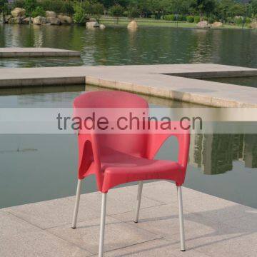 Outdoor Leisure Stackble Plastic Dining Coffee Shop Chair Aluminum Chair Leg YC081 photo-4