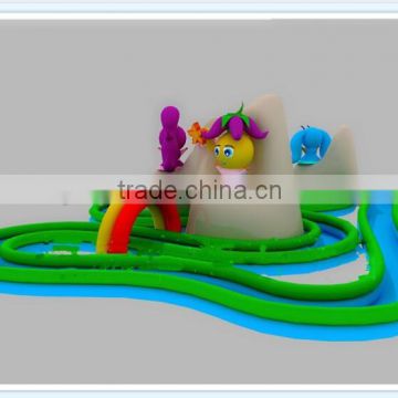 large inflatable slide with pool