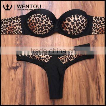 Summer Push Up Beach Print Leopard Swimsuit
