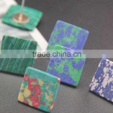 New Arrival Colorful Square Turquoise earring