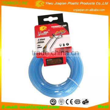 Head Card 2.4mmx15M Dual Colors Squrae Shape Brush Cutter Line Nylon GrassTrimmer Line For Cutting Grass
