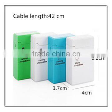 2015 wholesale retractable USB cable lighter shape hidden USB cable for Samsung Galaxy s6