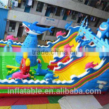 2016 Hot Sale Inflatable Sea World Playground Fun City,Inflatable Dolphin Bouncers,Inflatable Shake Jumping Obstacle Course Game