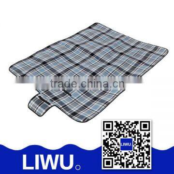 waterproof plastic rubber blanket/folding picnic mat with fleece and peva