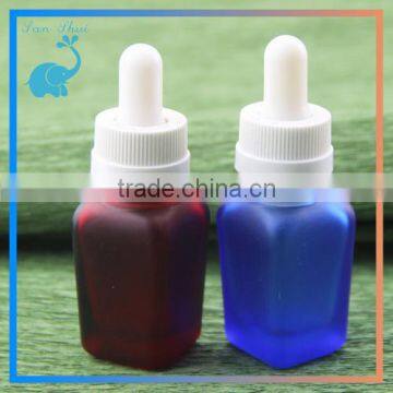 15ml square frosted glass dropper bottles with childproof tamper evident dropper caps