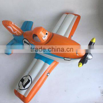 lovely orange and blue inflatable cartoon plane toy for kids