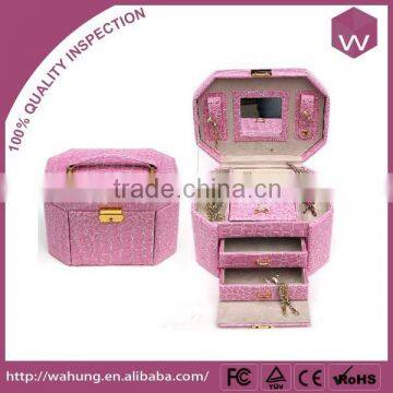 Promotional PU Jewellery Packing Boxes & Brown Jewellery Packing Box Drawer Mirror For Sale photo-3