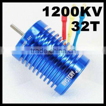 Fire Dragon 3 Chase 2 Poles 32T 1200KV 3650M 3G2P Sensorless Brushless Motor For 1/10 1/12 RC Car