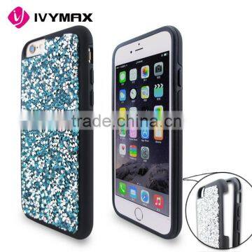 Fashion jewelry design bling diamond armor combo case for iphone 6s